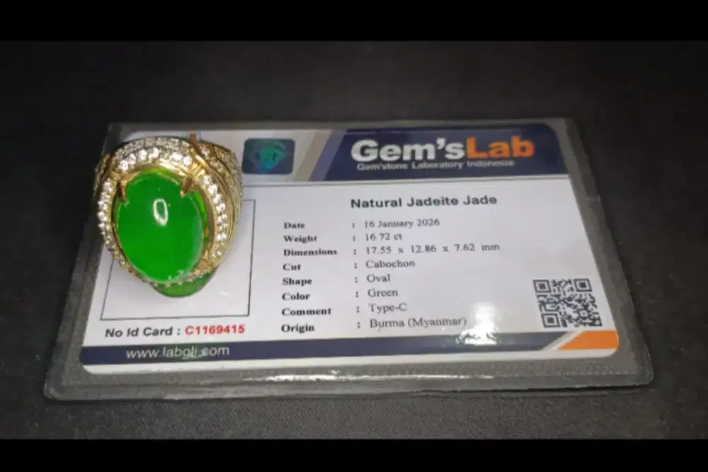 Jadeite Giok Burma ring mewah