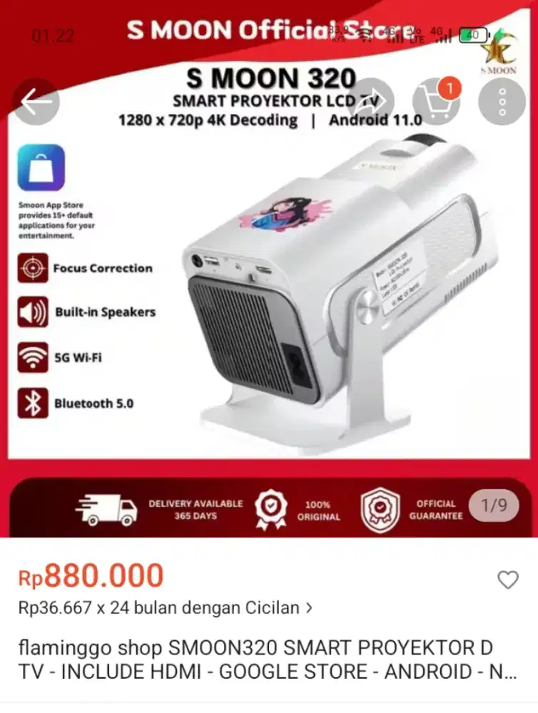 Smoon 320 new android 14 Baru Normal gress Fullset nett