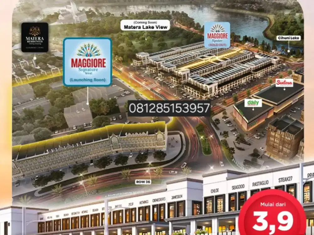 Ruko Hadap jalan Murah bngt! Buktikan ada ruko hadap jalan Maggiore signature West 3,4 Milyaran!