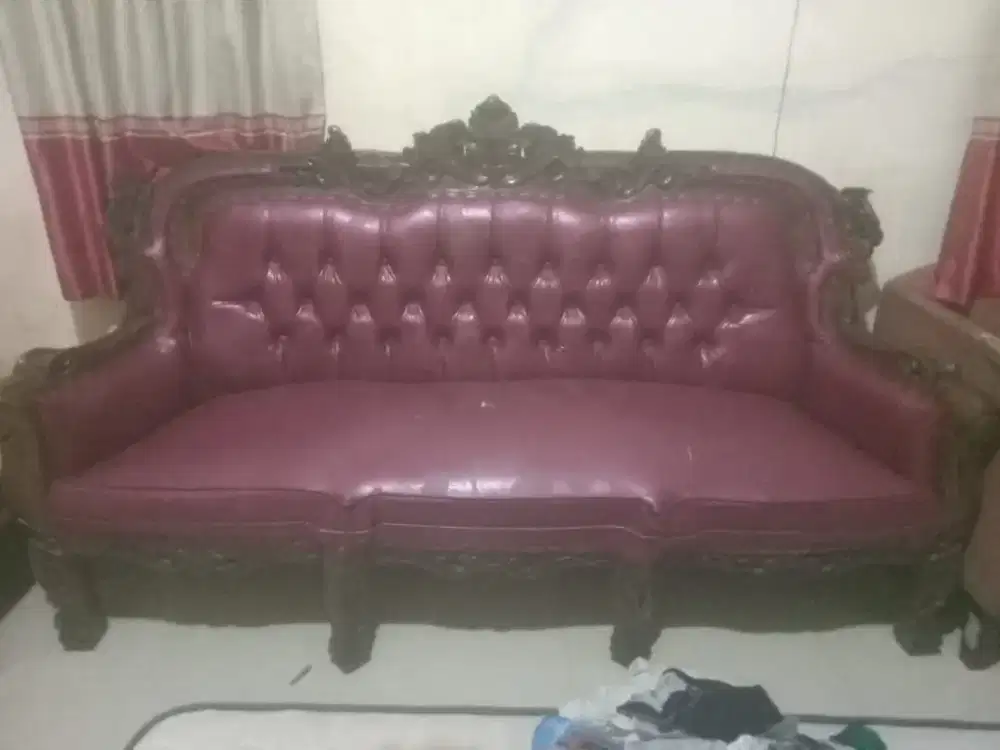 sofa kayu jati ukiran klasik