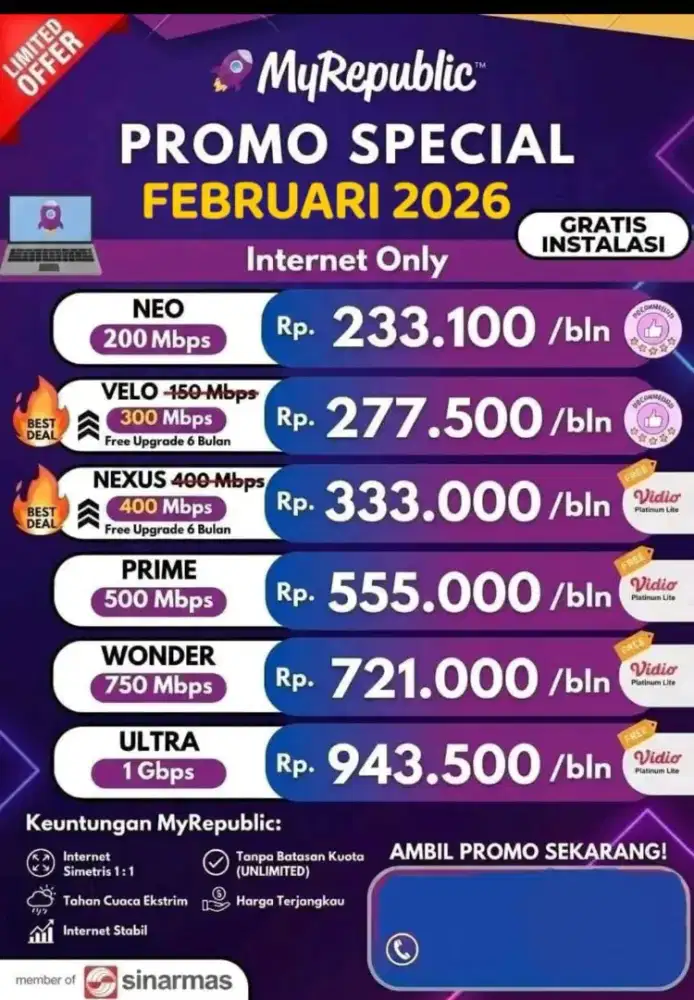 Cisauk Tangerang Tanggerang Promo Internet myrepublic