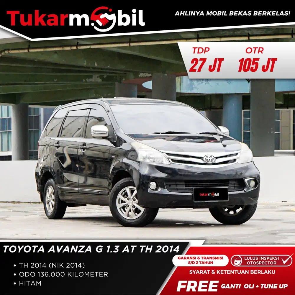 Toyota Avanza G 1.3 AT plat genap
