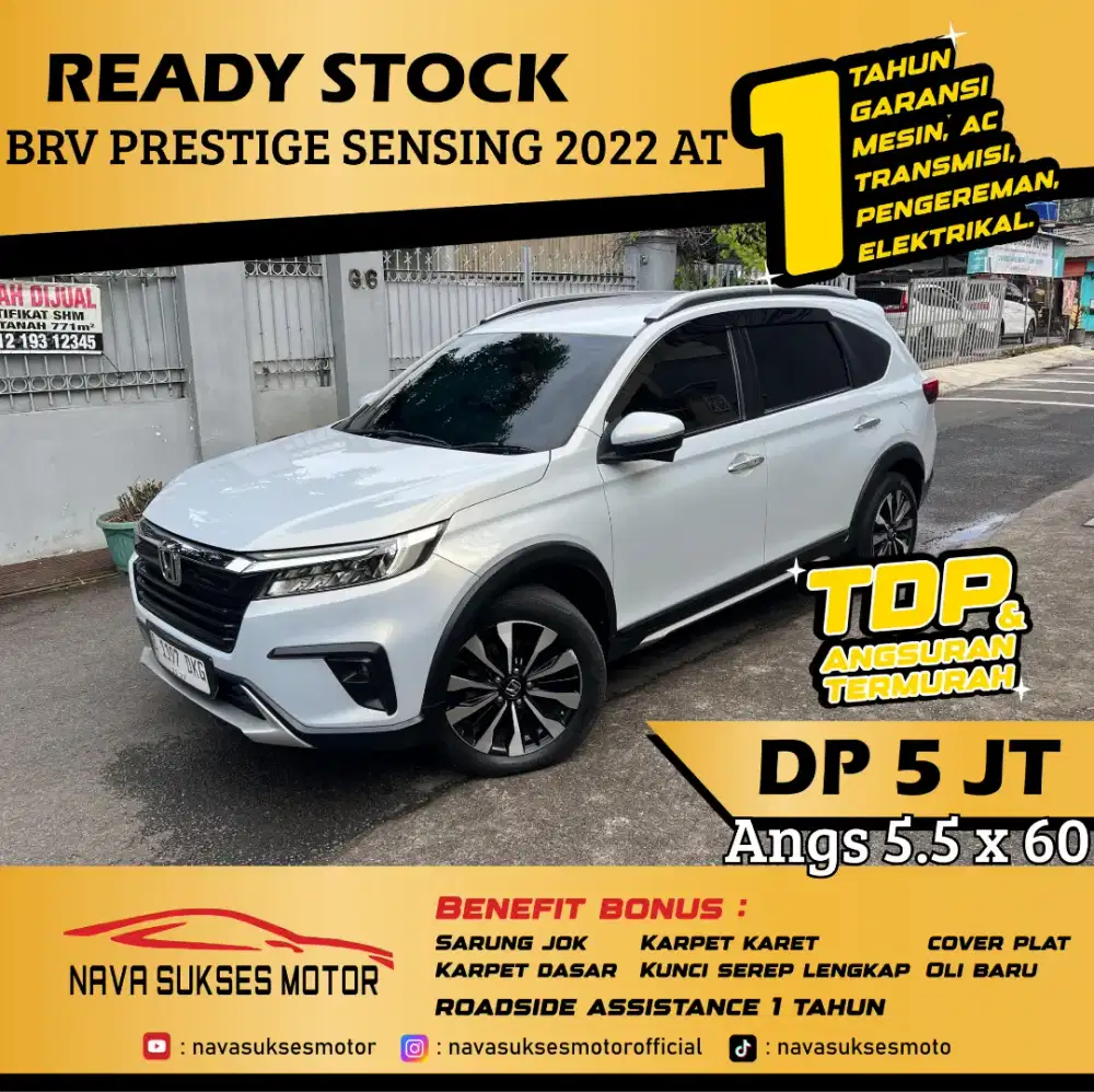 TDP 5 Jt Angs Termurah All New Brv Prestige Sensing 2022 Matic Putih