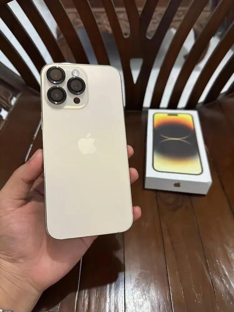 Iphone 14 Promax 256gb Gold, Mulus Fullset