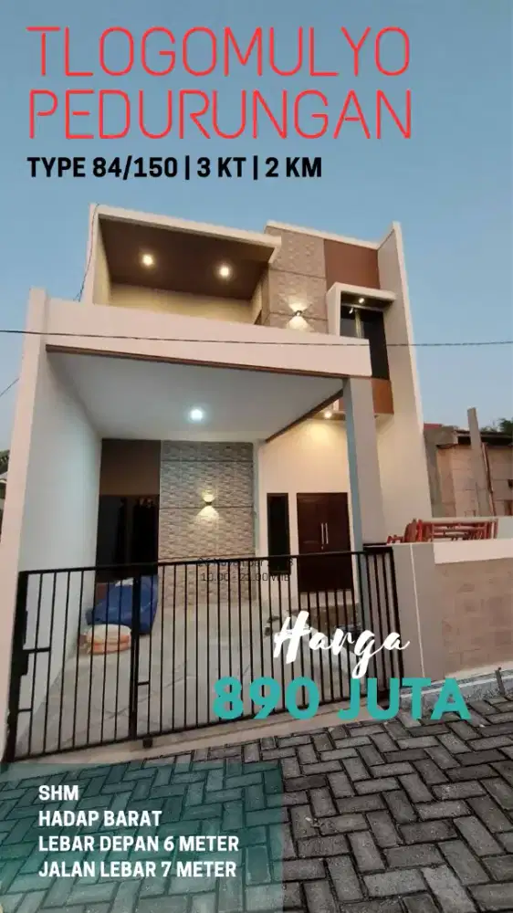 Rumah hadap selatan di pedurungan kota semarang