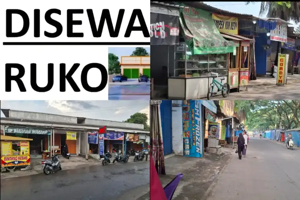Sewa Ruko, Luas Panjang, buat Jualan-Gudang-dll, Lengkap, Langsung cek