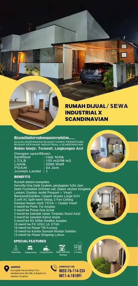 DIJUAL RUMAH KEKINIAN SCANDINAVIAN BEBAS BANJIR