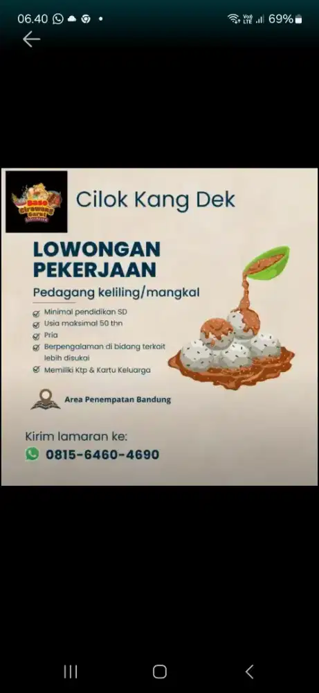 Jaga stand baso cirawang dan cilok urat