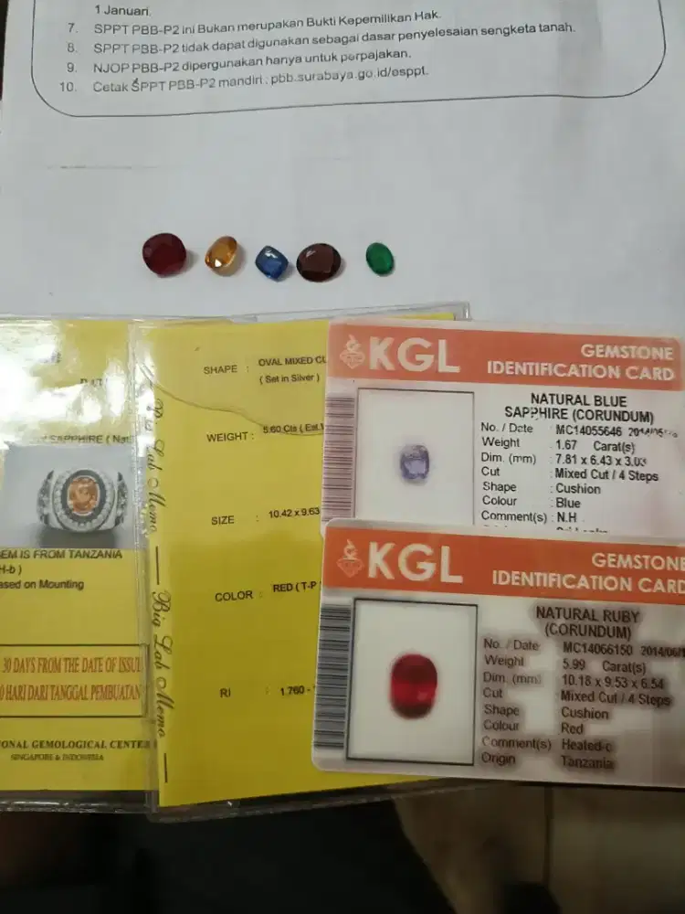 Dijual permata asli lkp dengan memo ssrrifikatnya