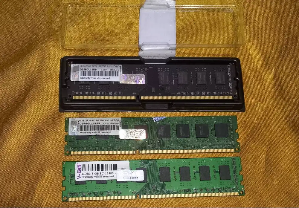 Memory Comp.VGen 8Gb,DDR3 PC12800,GaransiLifetime,Segel Utuh,murah,NET