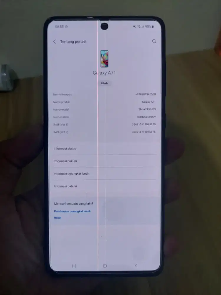 Samsung A71 ram 8/128gb NFC LCD minus garis