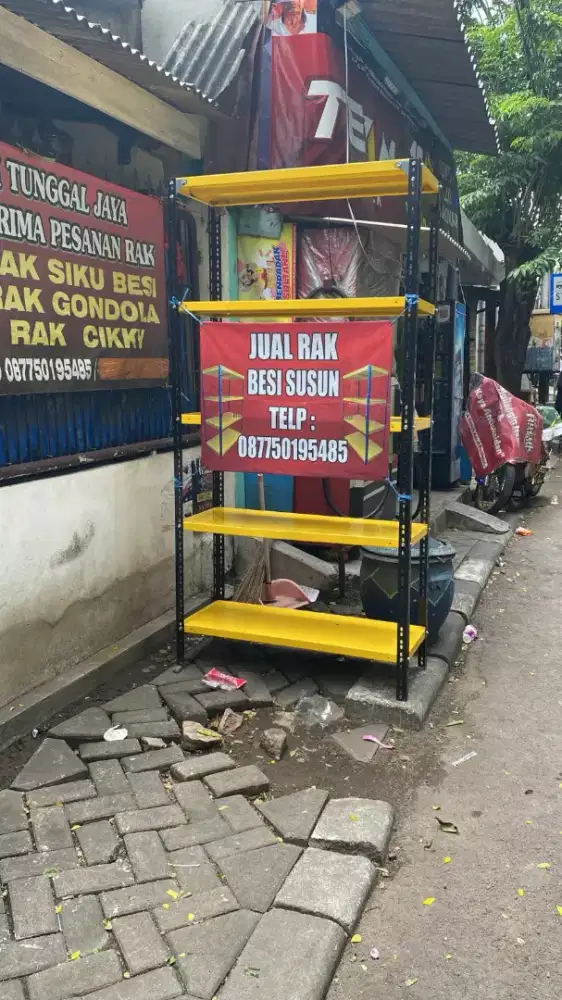 Rak besi siku lobang susun 5
