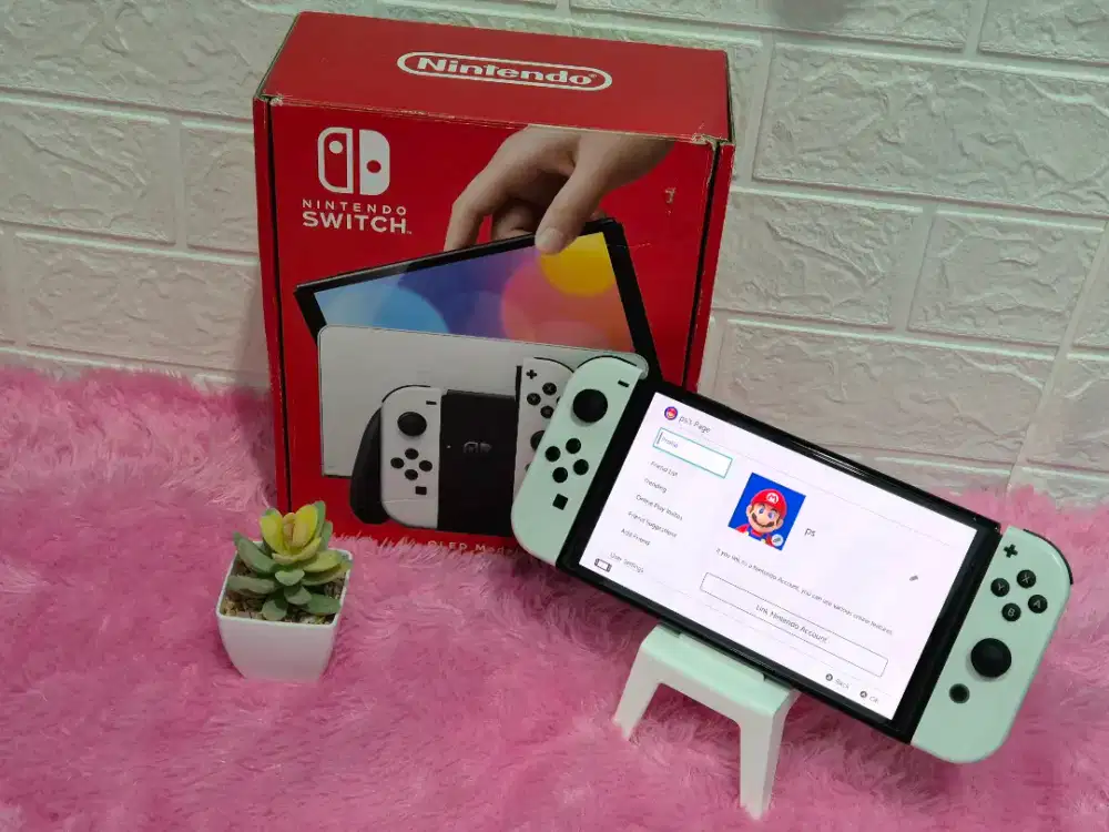 Nintendo Switch OLED White Komplit Mulus