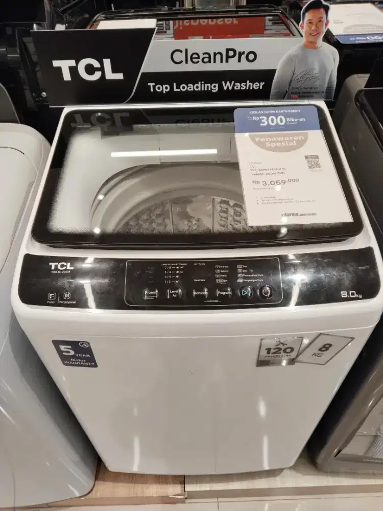 MESIN CUCI TCL TOP LOAD 8KG