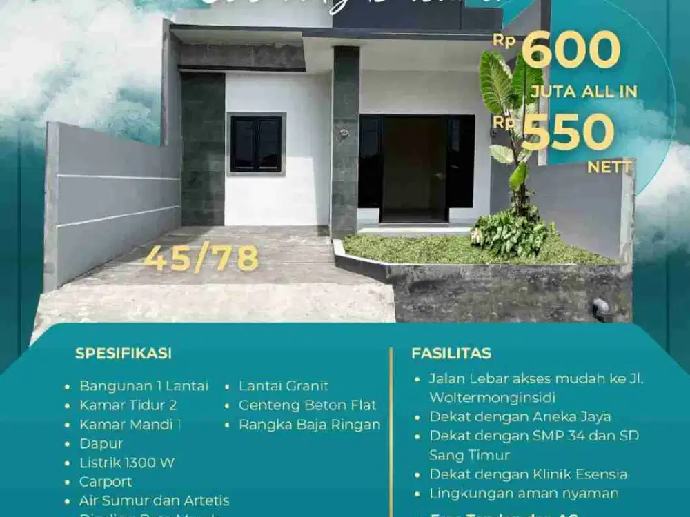 rumah ready di BPD tlogomulyo Pedurungan, 4 menit swalayan aneka jaya