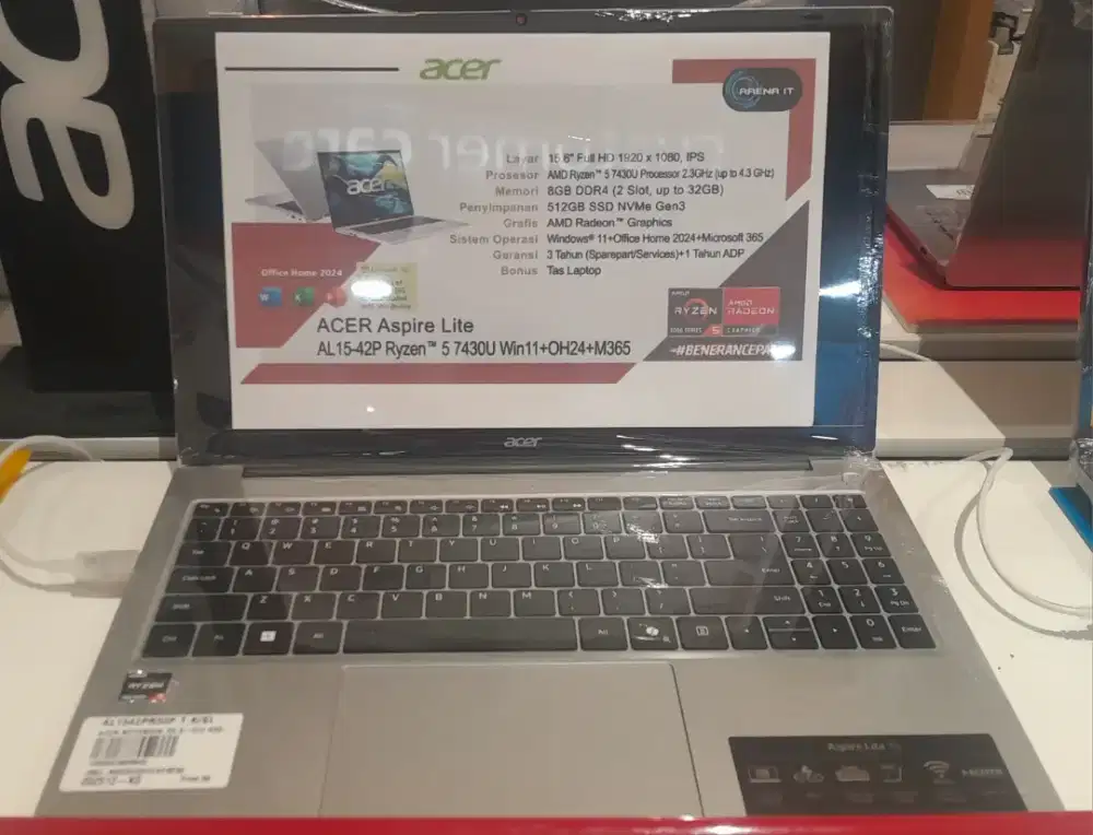 Laptop acer ryzen 5 8/512gb 15in