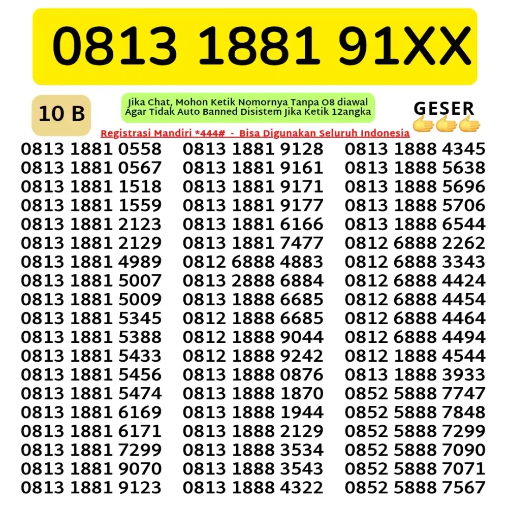 Nomor Cantik Telkomsel Nomor Cantik Simpati 4G 5G Kartu Perdana 9999