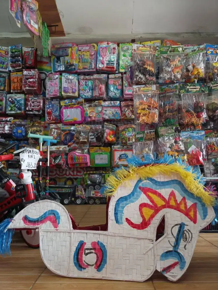 mainan anak kuda lumping jatilan bambu L