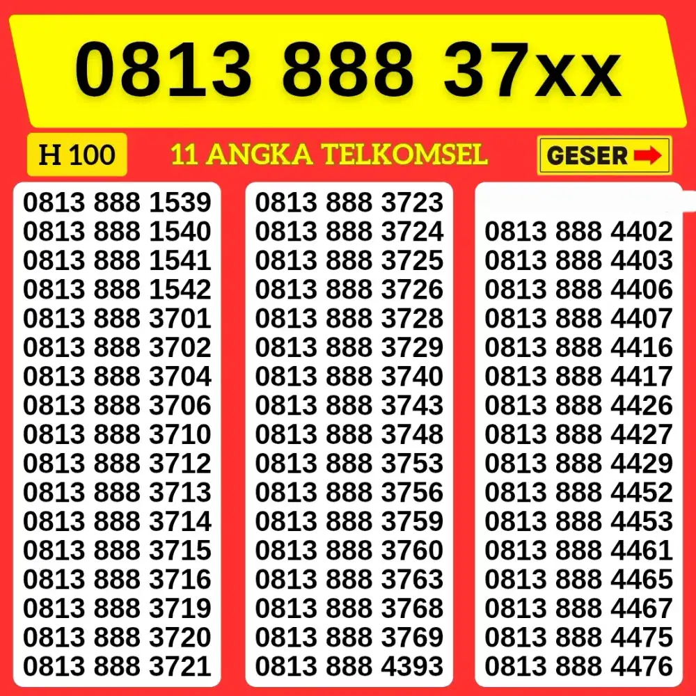 Nomor Cantik Simpati Kartu Perdana Telkomsel simpati tahun lahir 1888