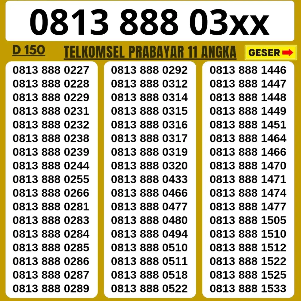 Nomor Cantik Simpati Kartu Perdana Telkomsel simpati tahunlahir Triple