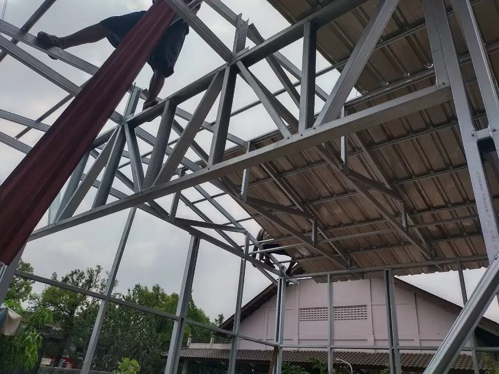 Kanopi Baja Ringan Utk Parkiran LUAS Lebih Kokoh Struktur KUAT