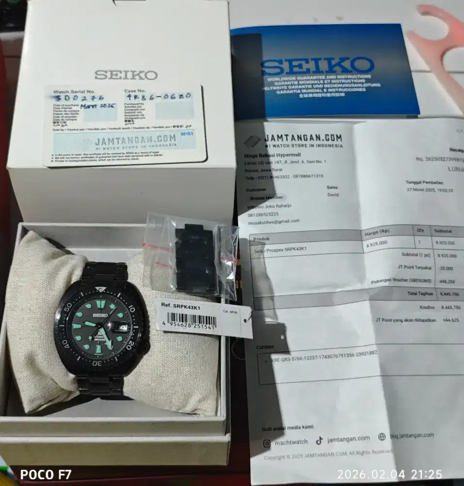 Seiko King Turtle Limited edition Night Vision SRPK43K1 Fullset mulus