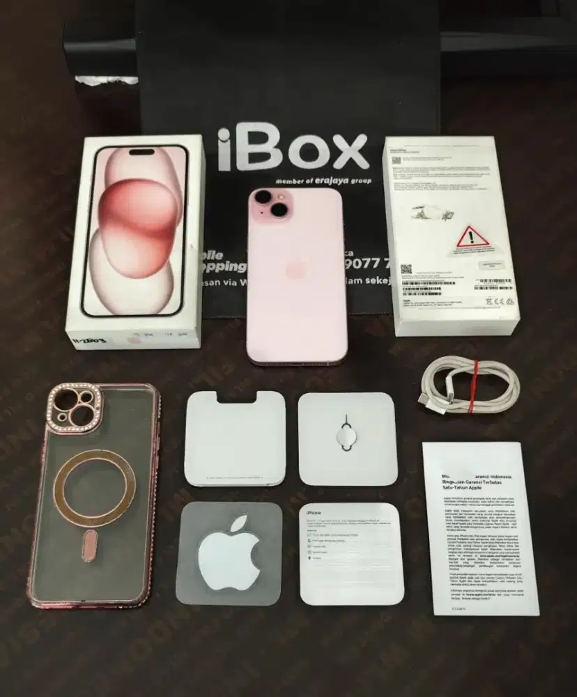 Iphone 15 Plus 128gb Pink IBOX Resmi Fullset original mulus