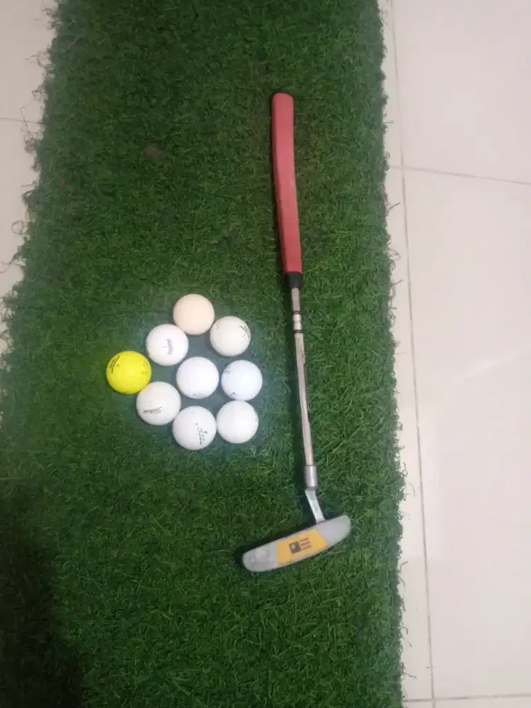 Stic Golf Putter anak , Karpet, 9 bola/ paket