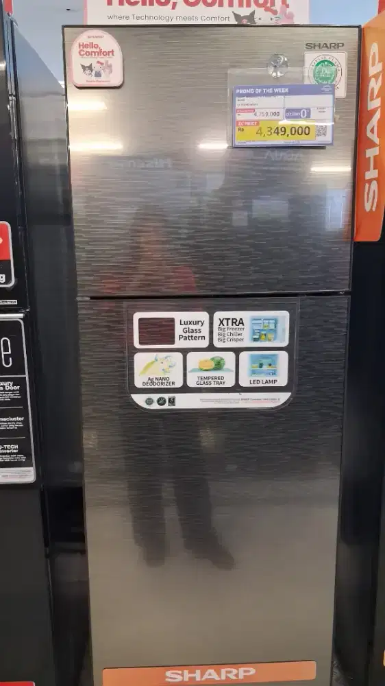 PROMO CICILAN FREE 1× KULKAS SHARP REFRIGERATOR 2 DOOR 256L