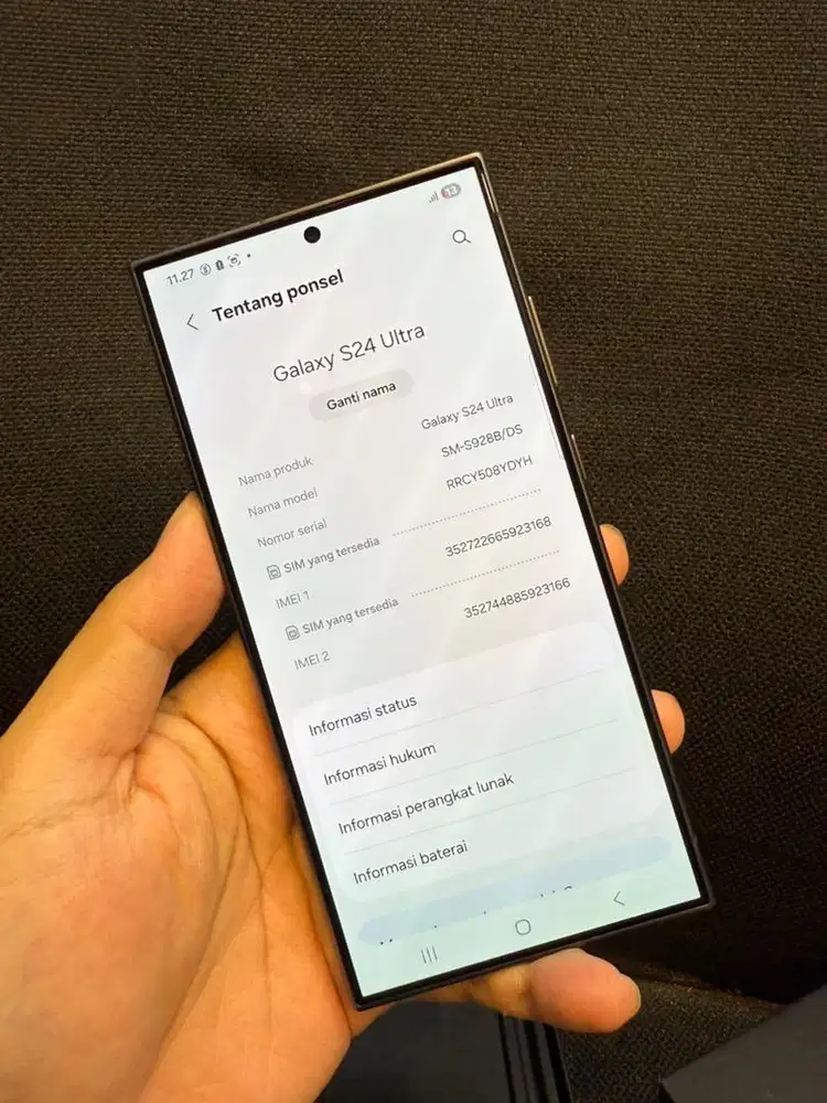 Samsung Galaxy S24 ultra 12/256 garansi aktif