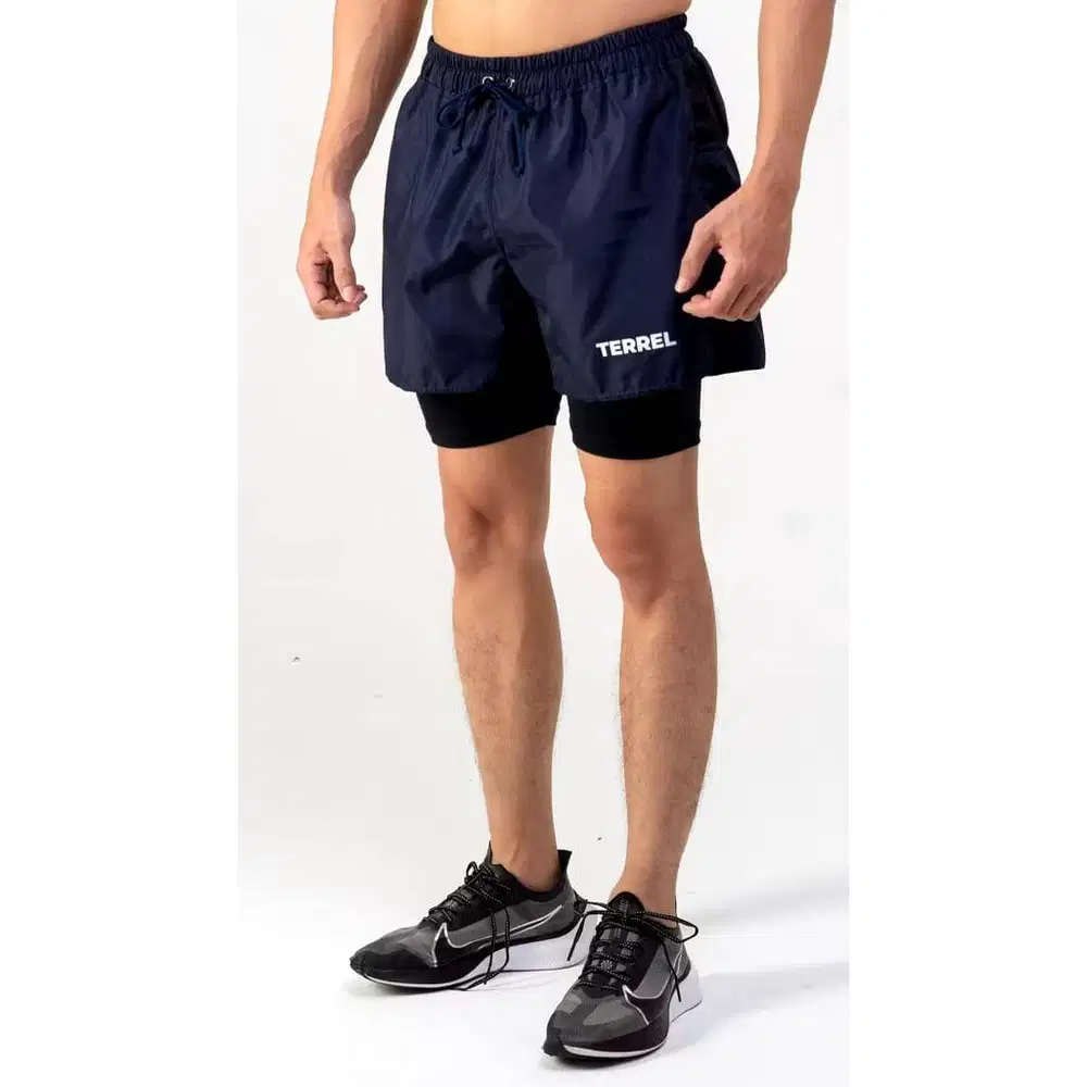 Celana Lari / Gym Pria Terrel Compression Short Navy