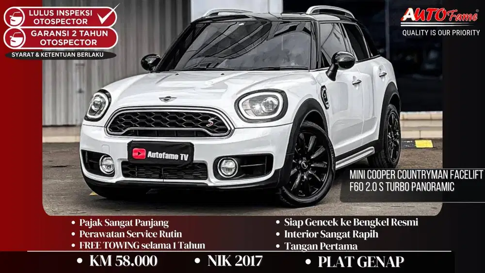 Mini Cooper Countryman Facelift F60 2.0 S Turbo Panoramic NIK 2017 Whi