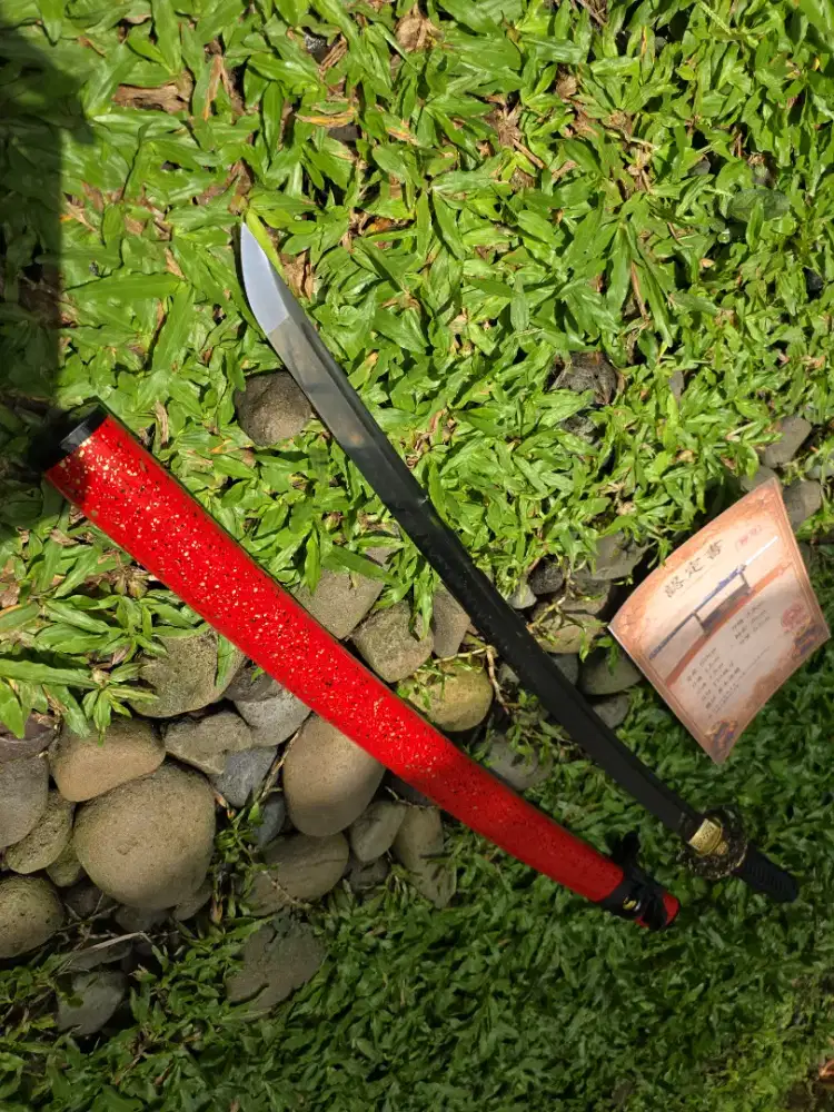 PEDANG SAMURAI KATANA SHINKEN kage no satsujin T10 blade real hammon