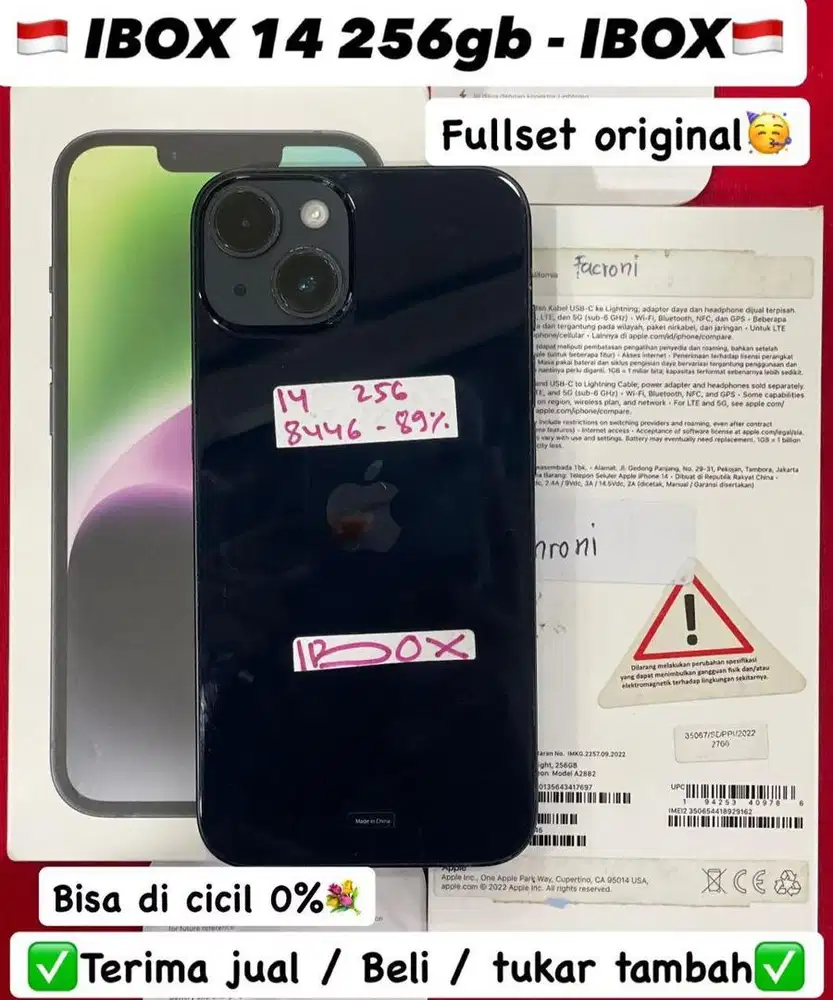 Iphone 14 256gb ex ibox bisa di cicil 0%