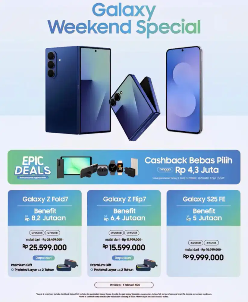 Promo Samsung 6-8 Februari, Bisa Cicilan Syarat Cukup KTP