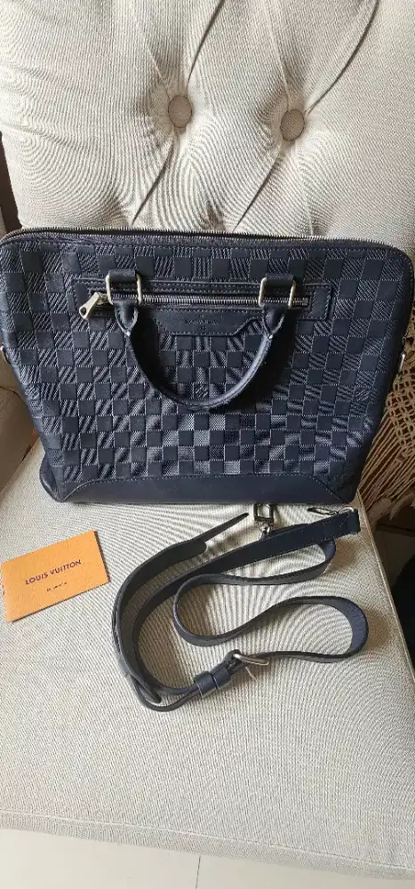 Louis Vuitton Damier Infini Avenue Briefcase  black leather Ori Second