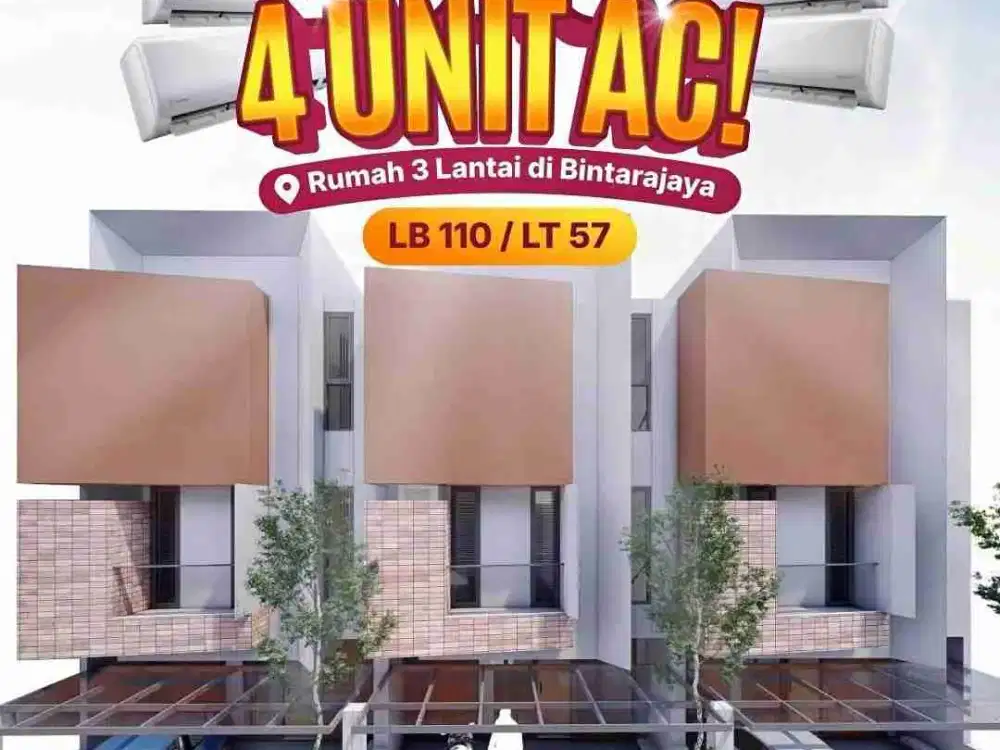 Rumah Cluster 3 Lantai Strategis Bintara Jaya dekat Pondok Kopi Kelapa Jakarta Timur