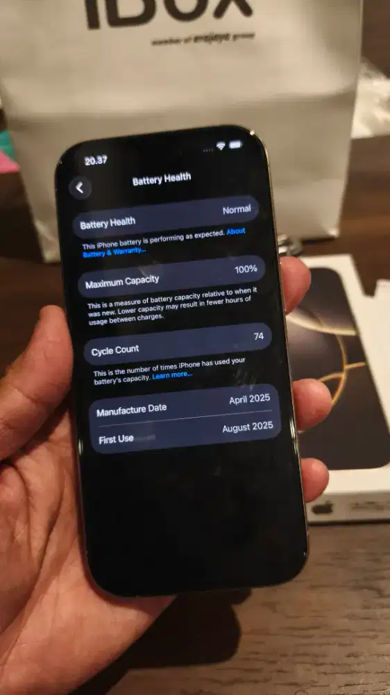 iPhone 16 Pro 128GB BH 100% siklus 77 Garansi iBox sampai Agustus 2026