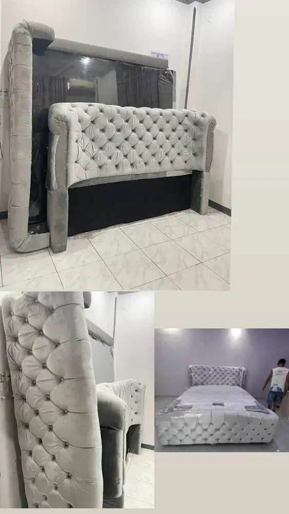 Divan Mewah Grey Bludru