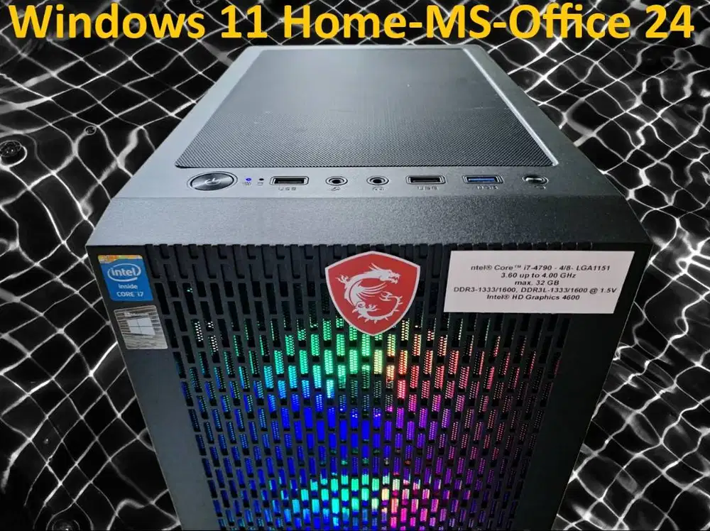 PC-MSI H81M-E33, i7-4790,16Gb(2x8) DDR3,SSD 512Gb, HDD 500Gb, W11inst.