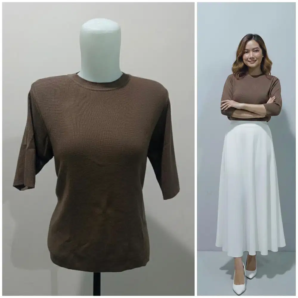 Blouse rajut coklat