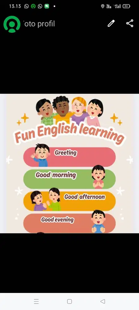 Les bahasa inggris untuk anak usia 3-16