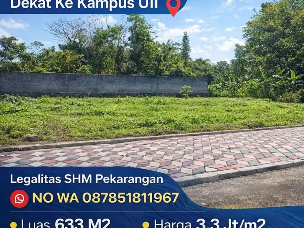 Tanah Jogja Kost Area Kampus UII Kaliurang SHM Pekarangan
