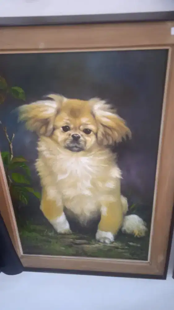 Lukisan canvas pudel