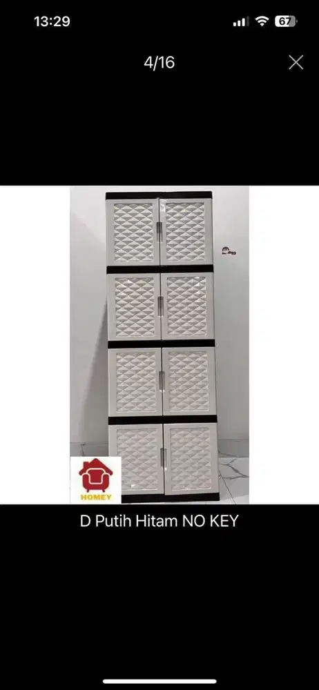 Lemari pakaian plastik 4 pintu
