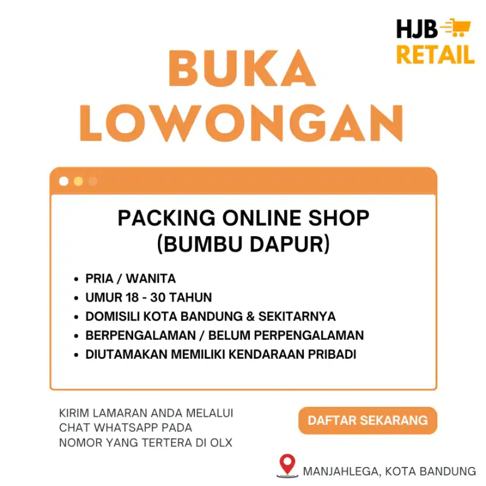 BUKA LOWONGAN PACKING ONLINE SHOP