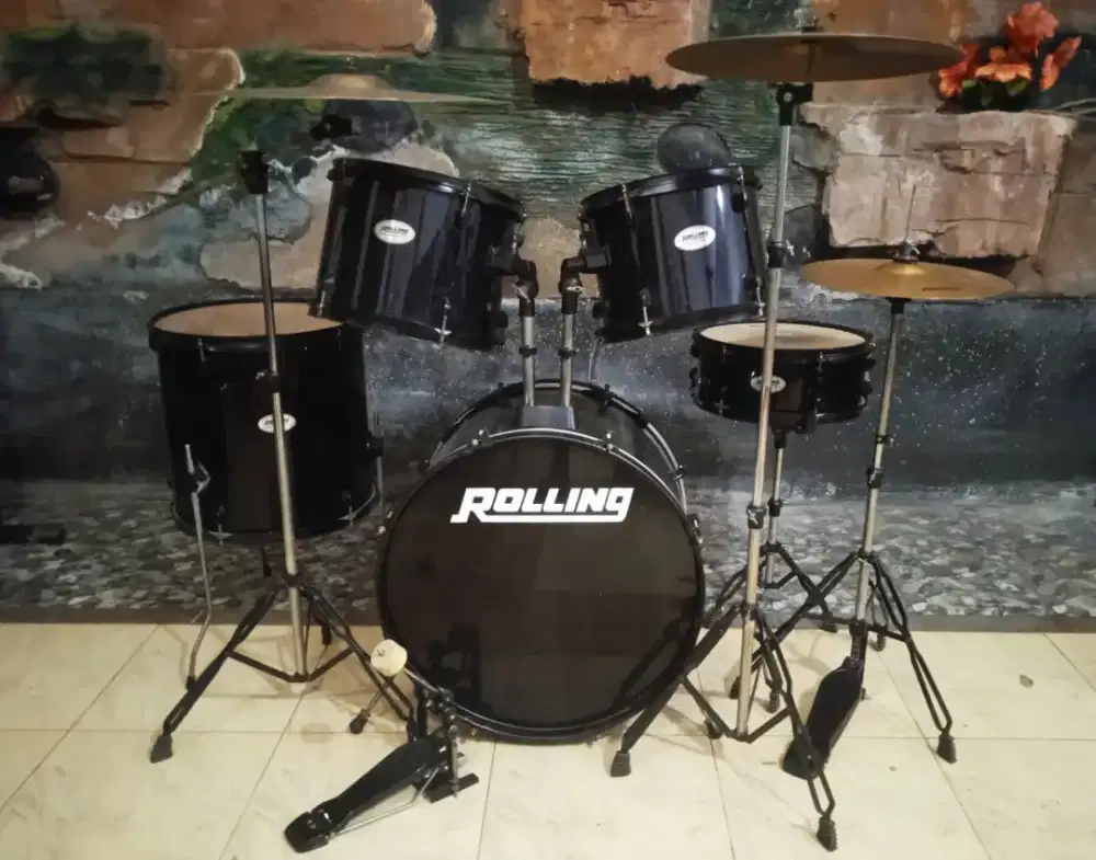 Drum Rolling JB series hitam plus simbal