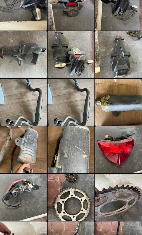 part Z250 / ninja 250 fi ORI copotan, knalpot, spakbor, stoplamp, gear