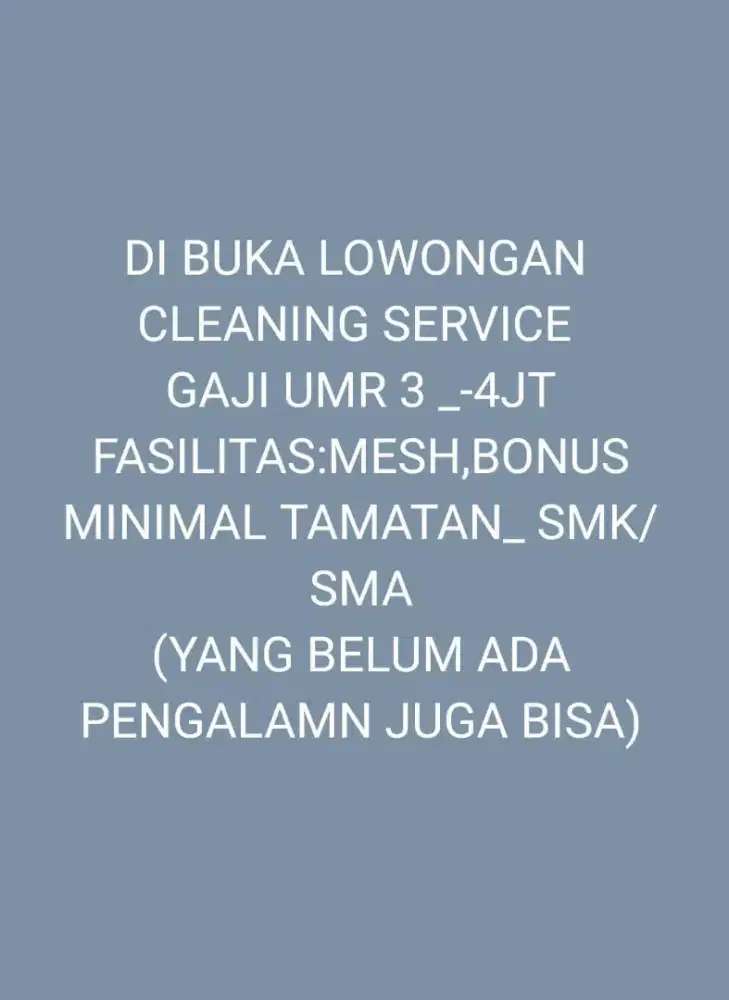 DI BUKA LOWONGAN MEDAN SEKITAR