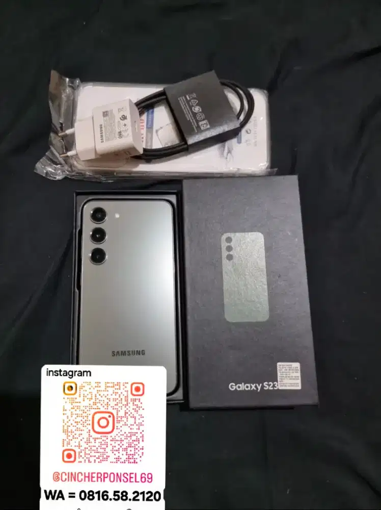 Jual hp Samsung s23 8/256 istimewa likenew free adaptor n case
